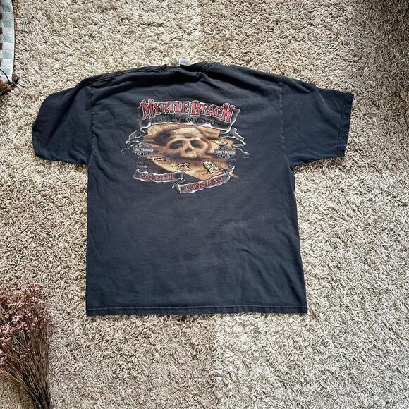 2002 Vintage Harley Davidson Myrtle Beach South Carolina Tee Faded USA Men’s XL - Picture 3 of 11